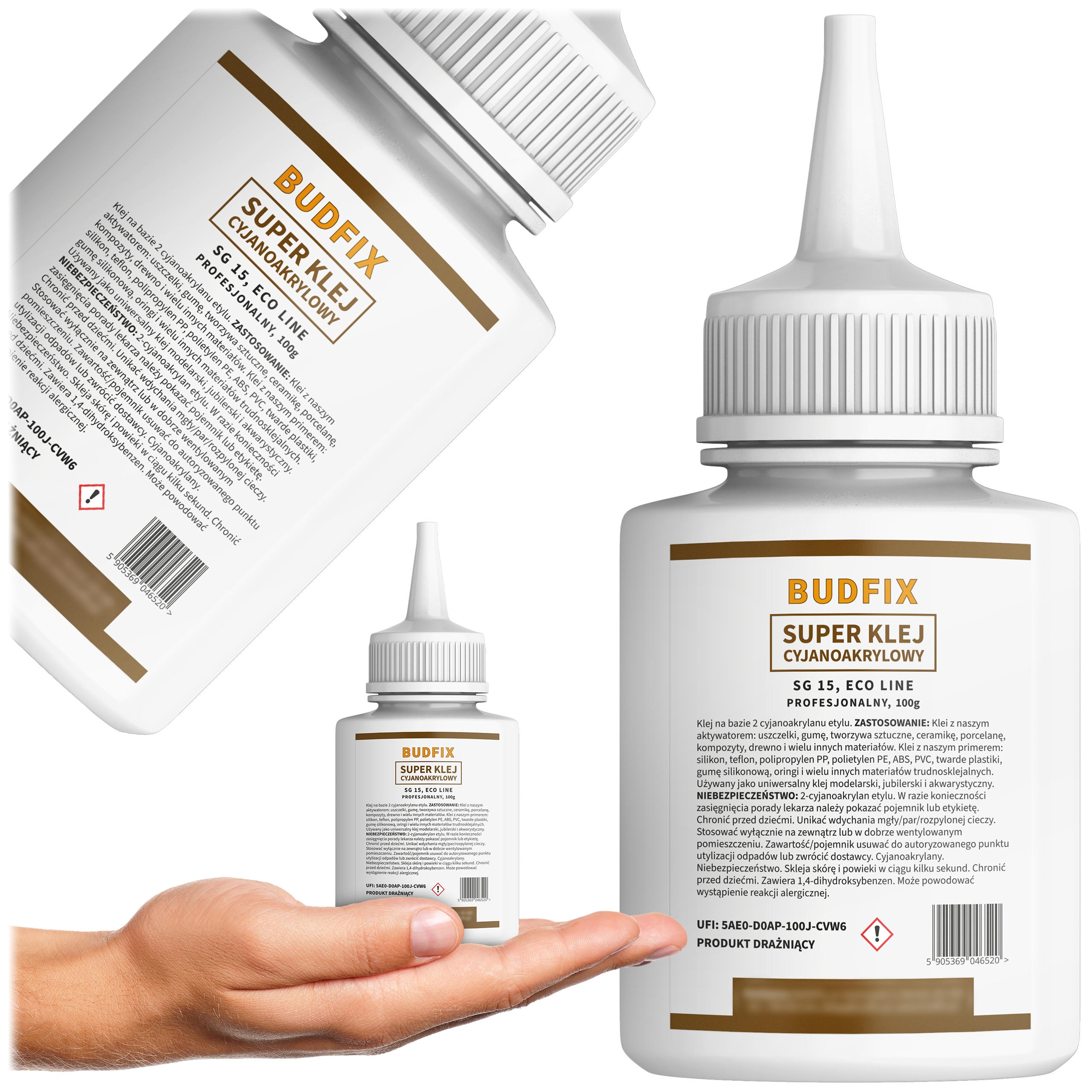 Klej Sekundowy Cyjanoakrylowy Rzadki Ca 100g do Oringów Gumy Metalu Pęknięć