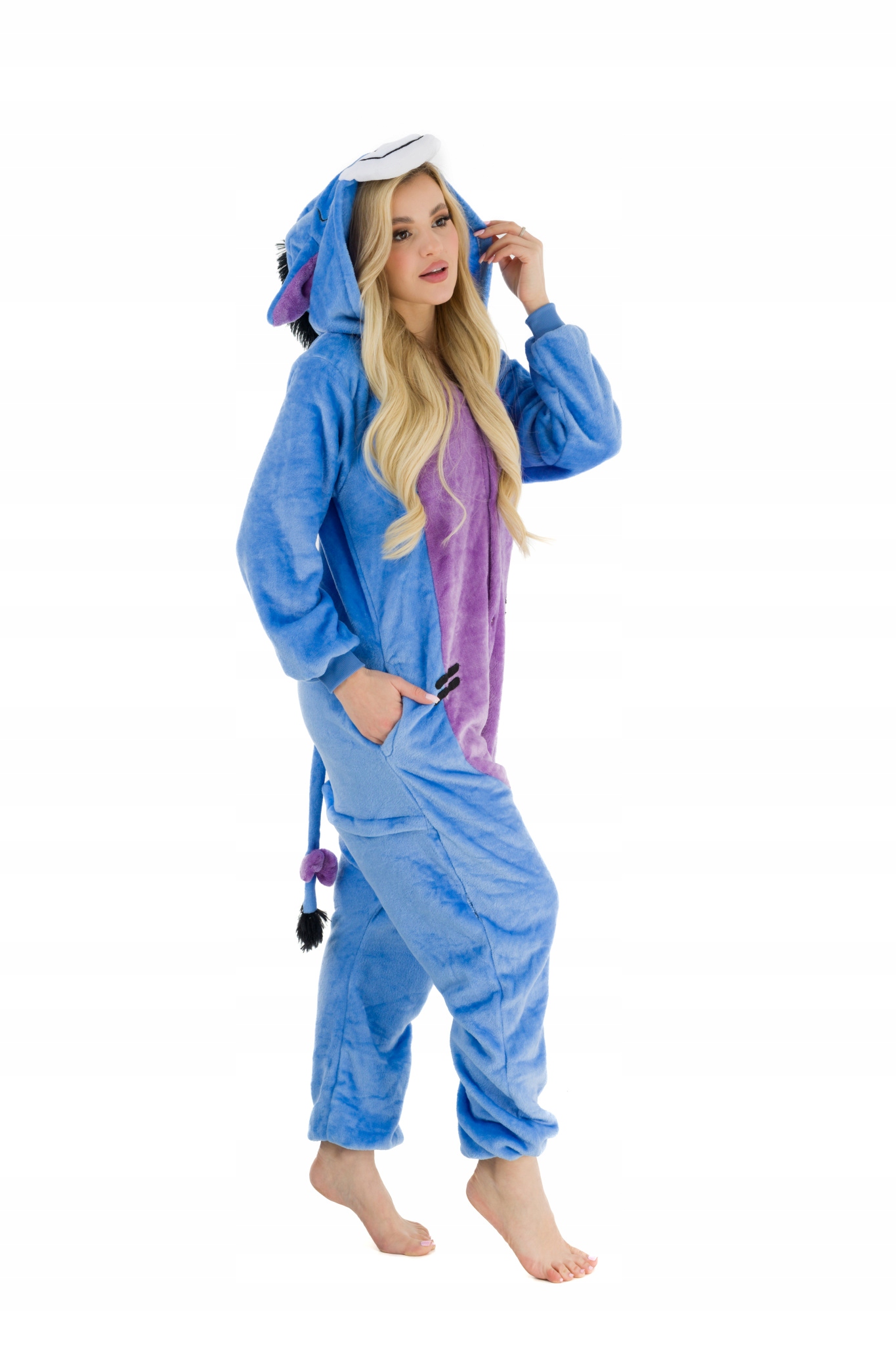 ONESIE PIŻAMA DAMSKA DRES JEDNOCZĘSCIOWY KŁAPOUCHY 175-182 [XL] Materiał dominujący poliester