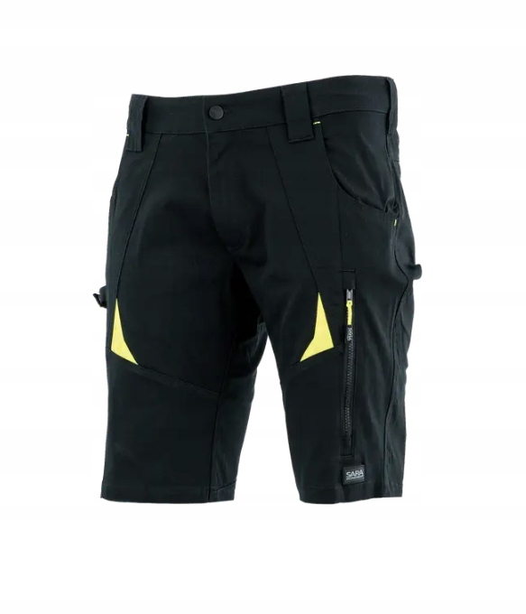 Krótkie Szorty Robocze Spodenki Cottonflex Sara r. M żółte wstawki