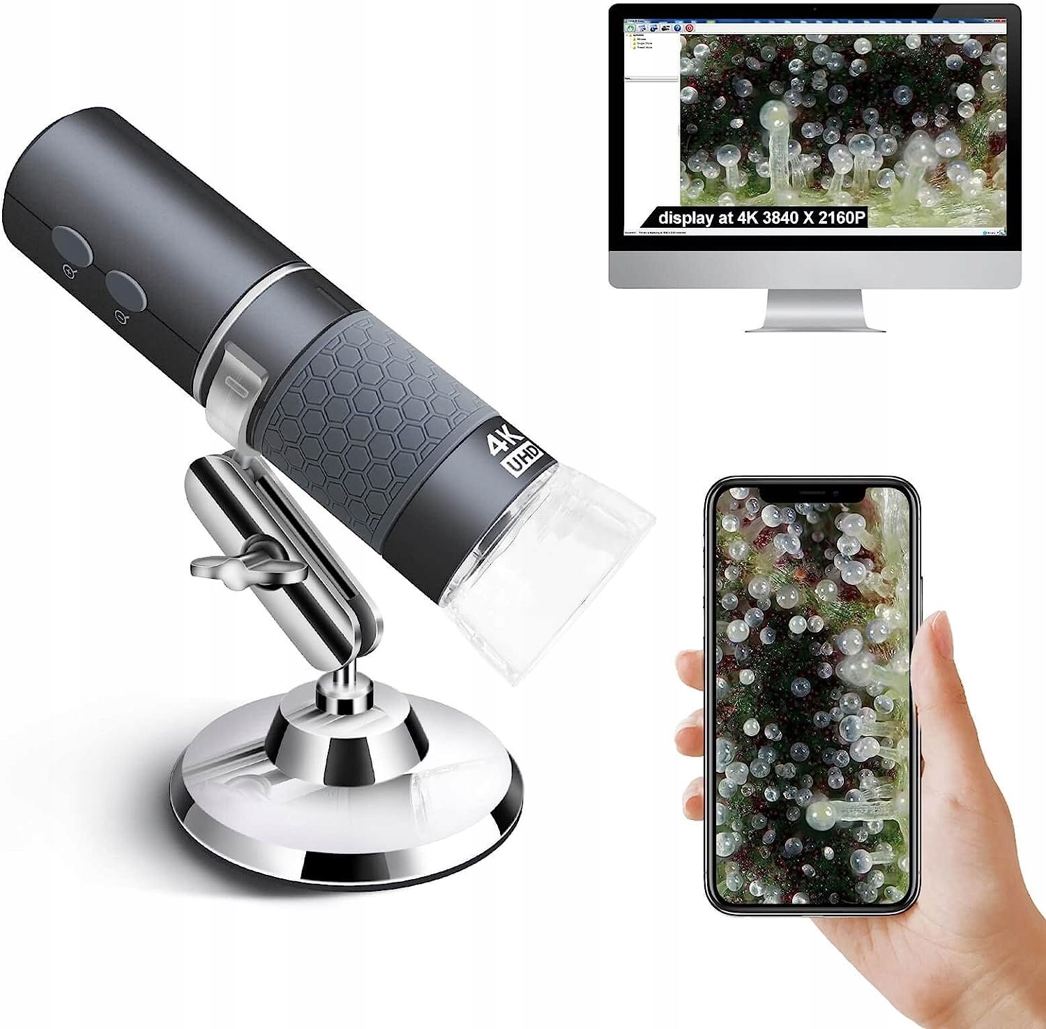 Ninyoon 4K digitálny Wi-Fi mikroskop, 50 až 1000X