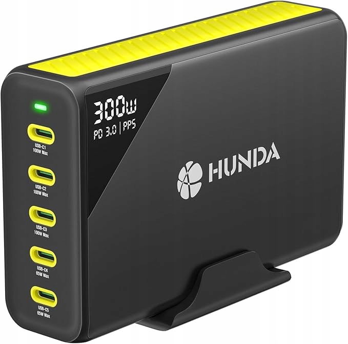 Nabíječka Usb-c 300W 5-PORTOVÁ Gan Pd Hunda Nabíjecí Stanice