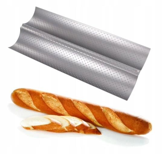 BLACHA DO PIECZENIA BUŁEK BAGIETEK ZAPIEKANEK STALOWA PODWÓJNA FOREMKA Kod producenta Blacha do pieczenia bagietek