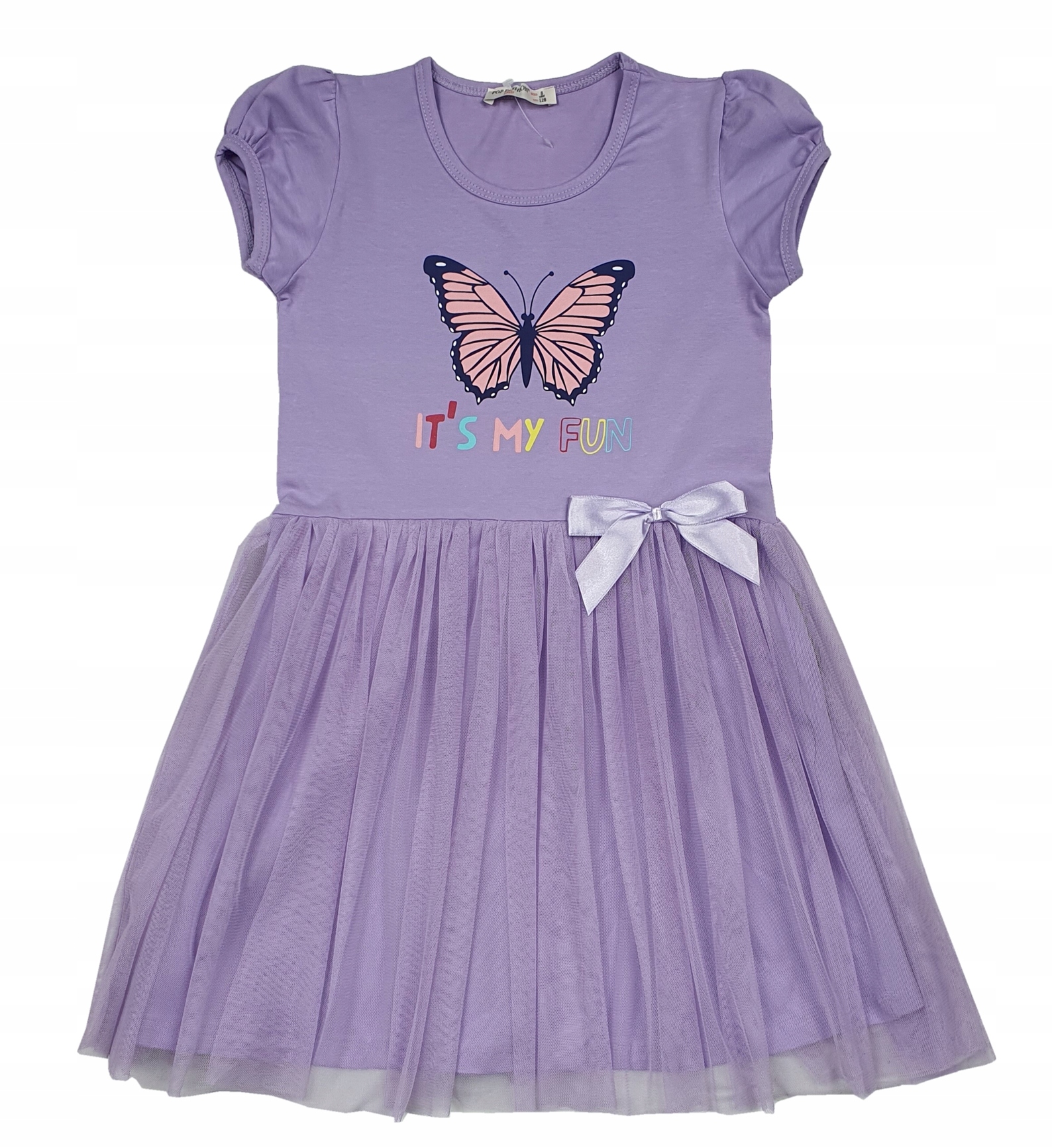 

Fioletowa Sukienka motyl Tiul nadruk 116 CK87