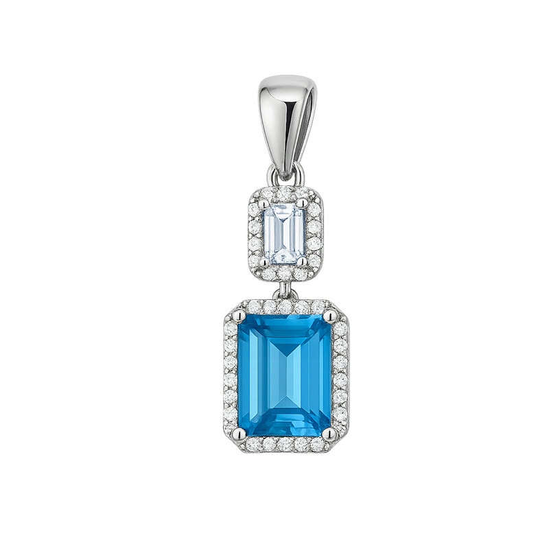Stříbrný dámský přívěsek 925 markýza s topazem London Blue 2g jako dárek