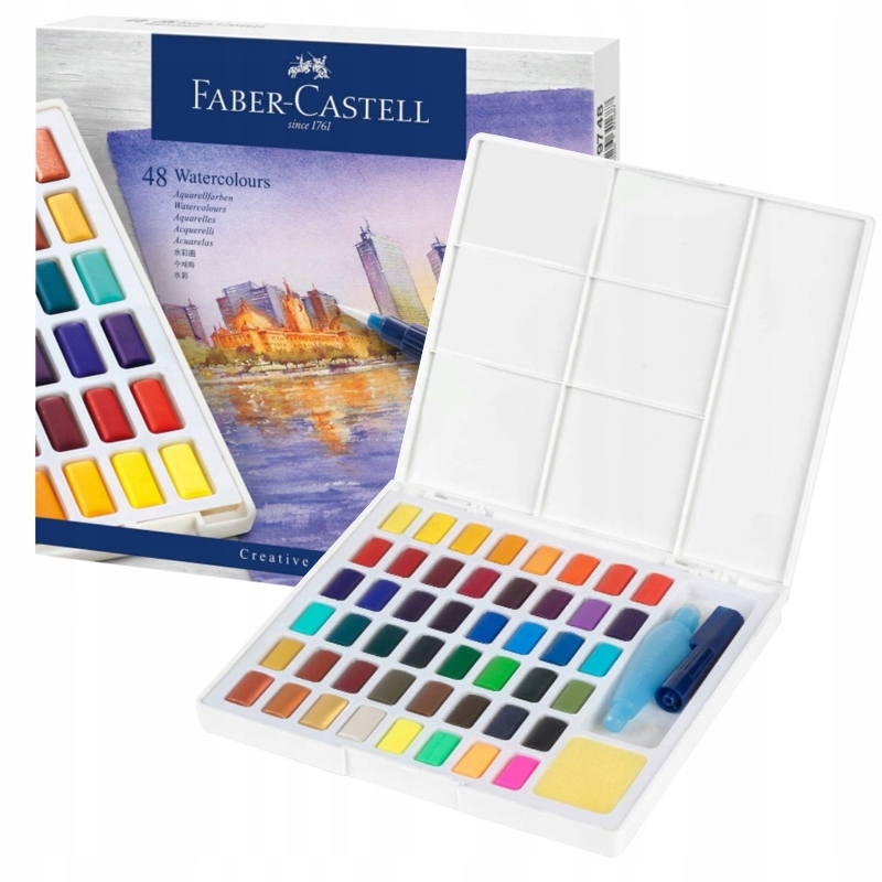 Akvarijní barvy Kostky Faber-Castell 48 barev