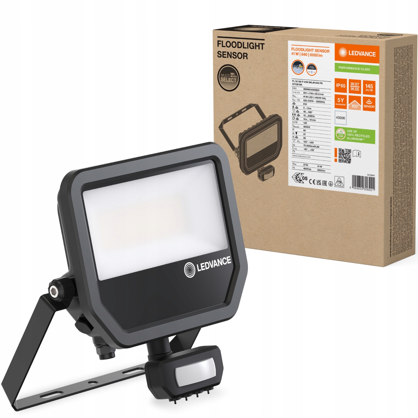Ledvance Led reflektor 41W 6000lm 4000K IP65 Snímač pohybu a soumraku
