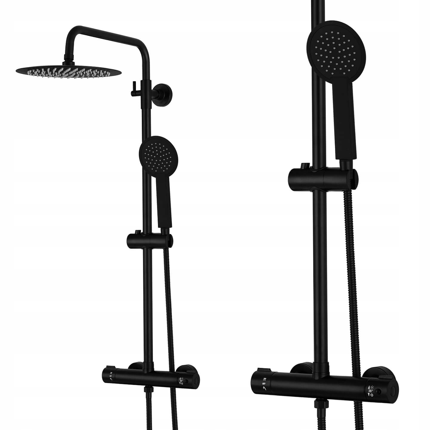 Čierna Sprchová Súprava Sprchovací stĺp Inea