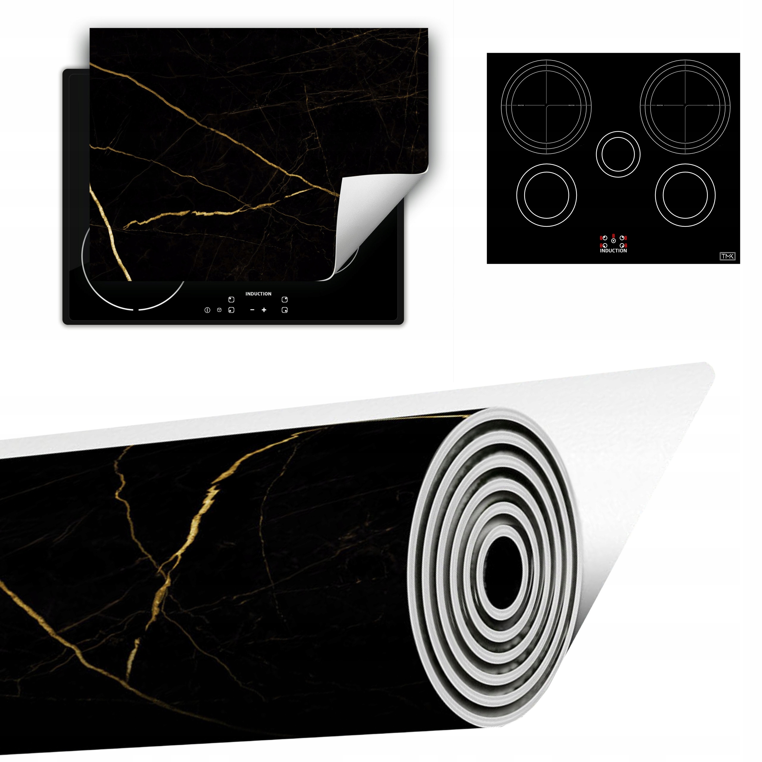 Vinylová Podložka Do Kuchyně Více Místa 70x52 černá mramor