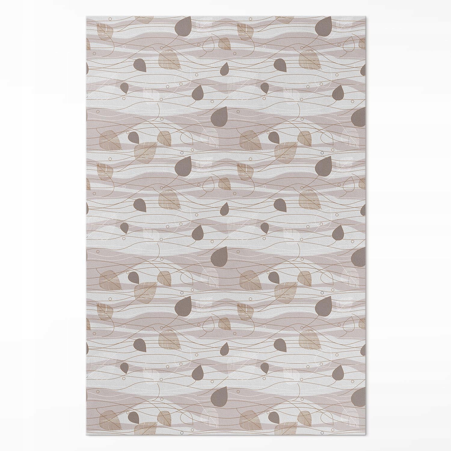 Vnútorný dekoratívny koberec Boho s lístkami na pozadí vĺn, ilustrácia 100 x 150 cm