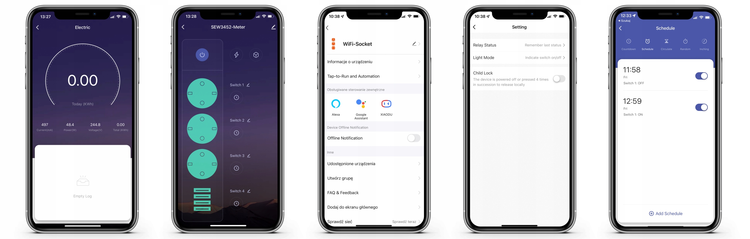 LISTWA ZASILAJĄCA Antyprzepięciowa WiFi TUYA QC3 PD30W GOOGLE AMAZON ALEXA Kod producenta SEW3452