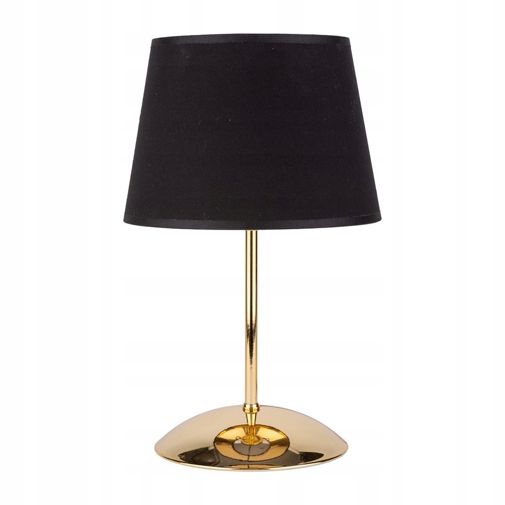 Zlatá stolní lampa noční s černým stínidlem do ložnice nebo obývacího pokoje