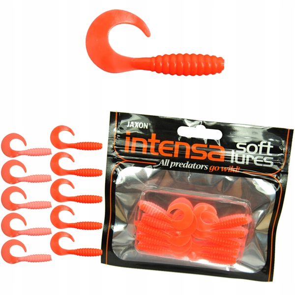 

10szt twister Jaxon guma 3,8cm Intensa okoń INT38T