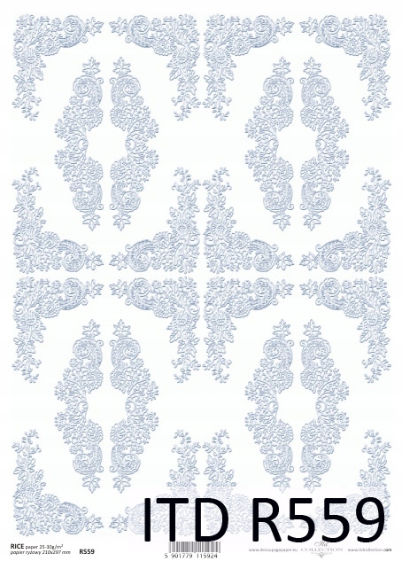 Papier Ryżowy R0559 z włoskami A4 decoupage