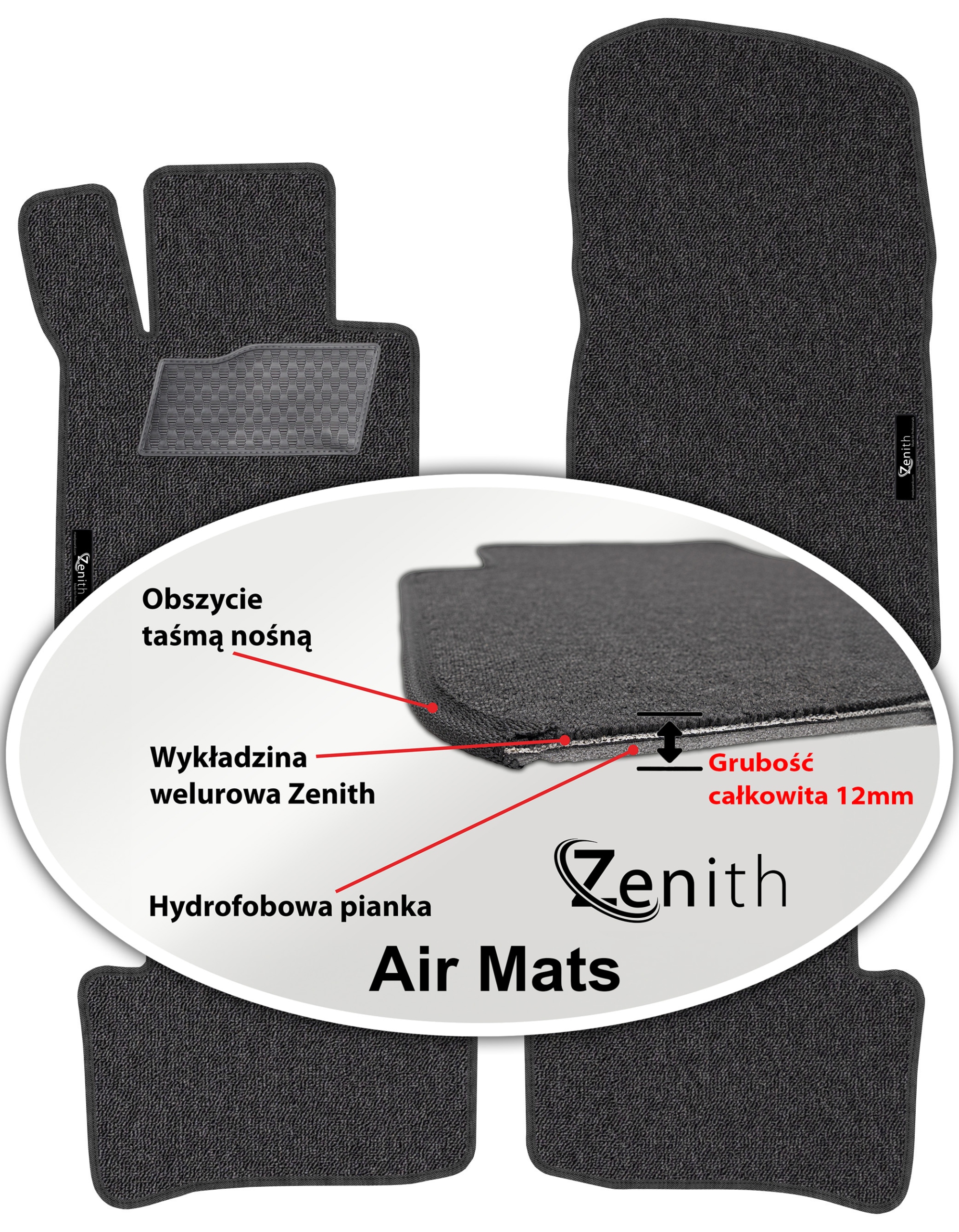 C-Klasa W204 2007-2014 Velúrové koberčeky do auta Zenith Air Mats