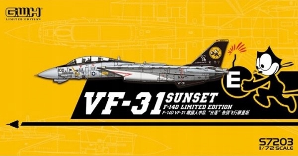 F-14D VF-31 Sunset Limitovaná edice Great Wall Hobby Gwh S7203 měřítko 1/72