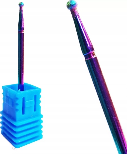 FREZ DIAMENTOWY DO SKÓREK KULKA 2mm TĘCZOWY