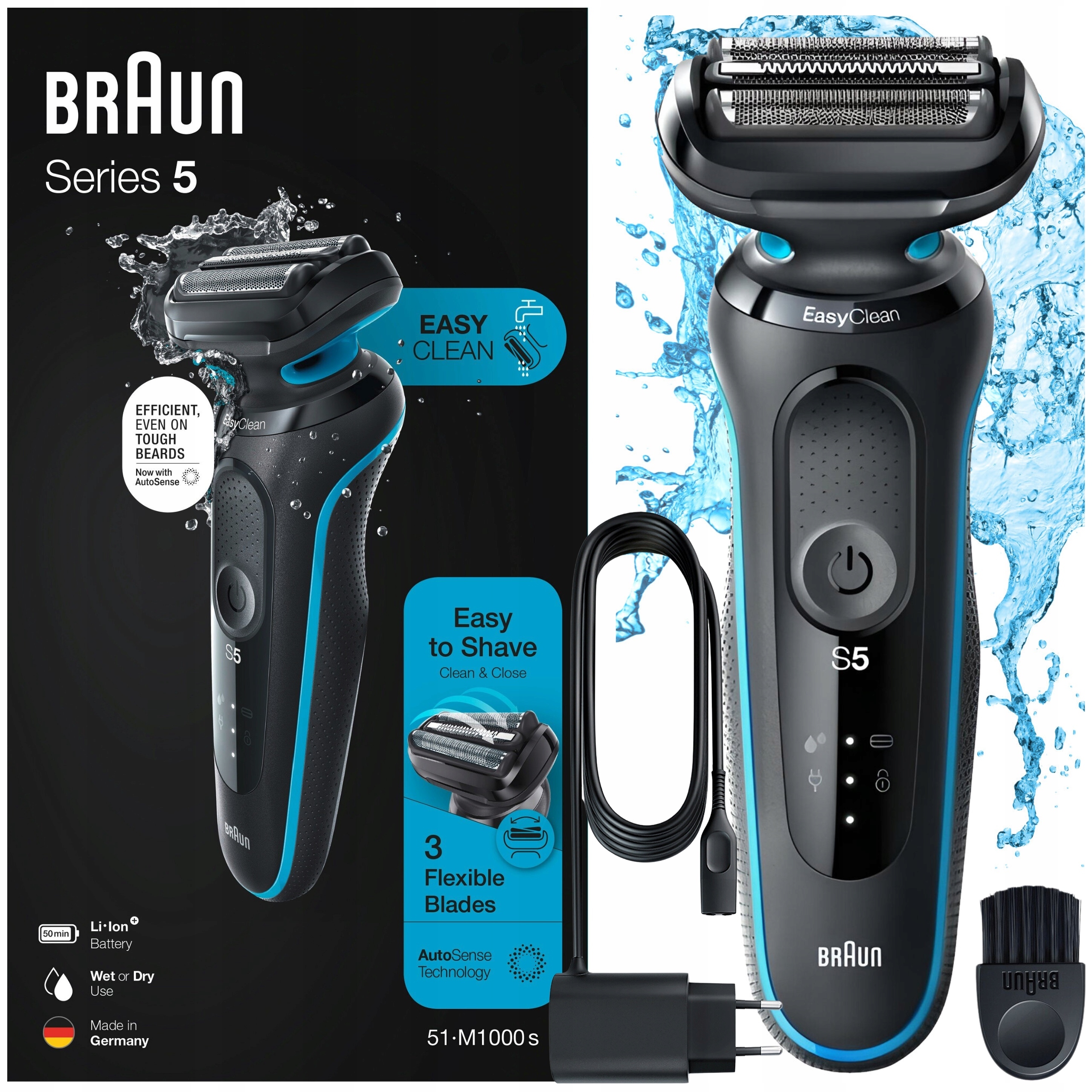 Wodoodporna Golarka Braun Seria 5 Bezprzewodowa Łatwe Golenie Mokro I Sucho