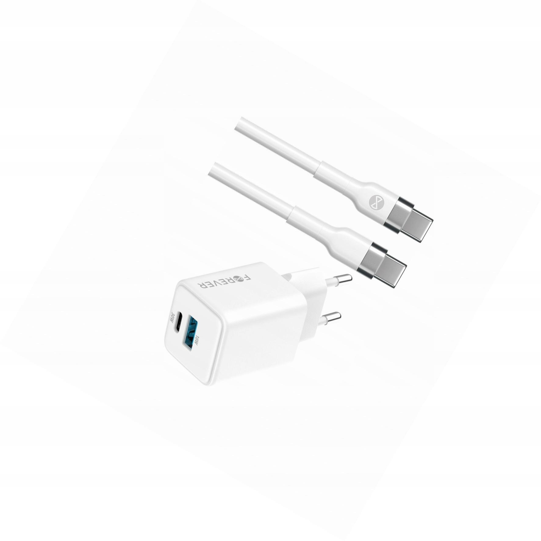 Szybka ładowarka GaN 30W 2 wejścia Usb i Usb-c z kablem do Samsung A32