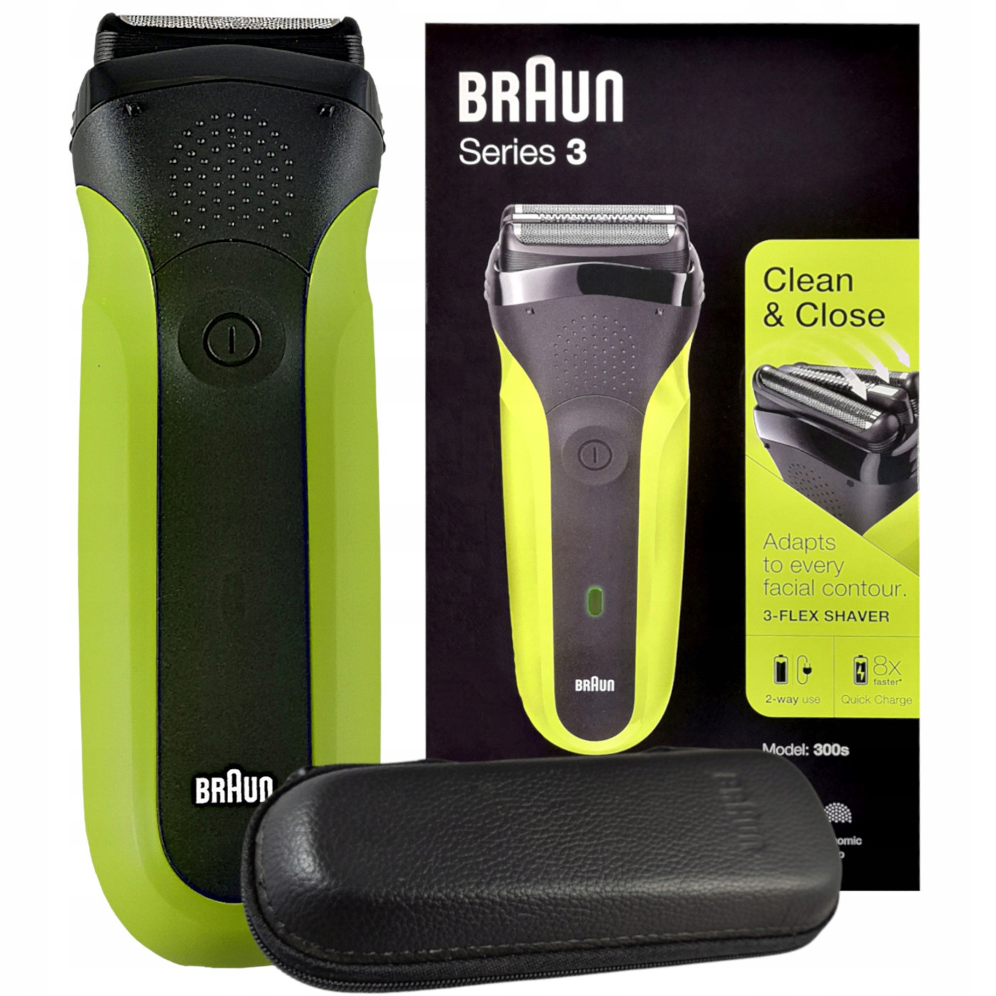 Holicí Strojek pánský Braun 300s černo-zelený Pouzdro