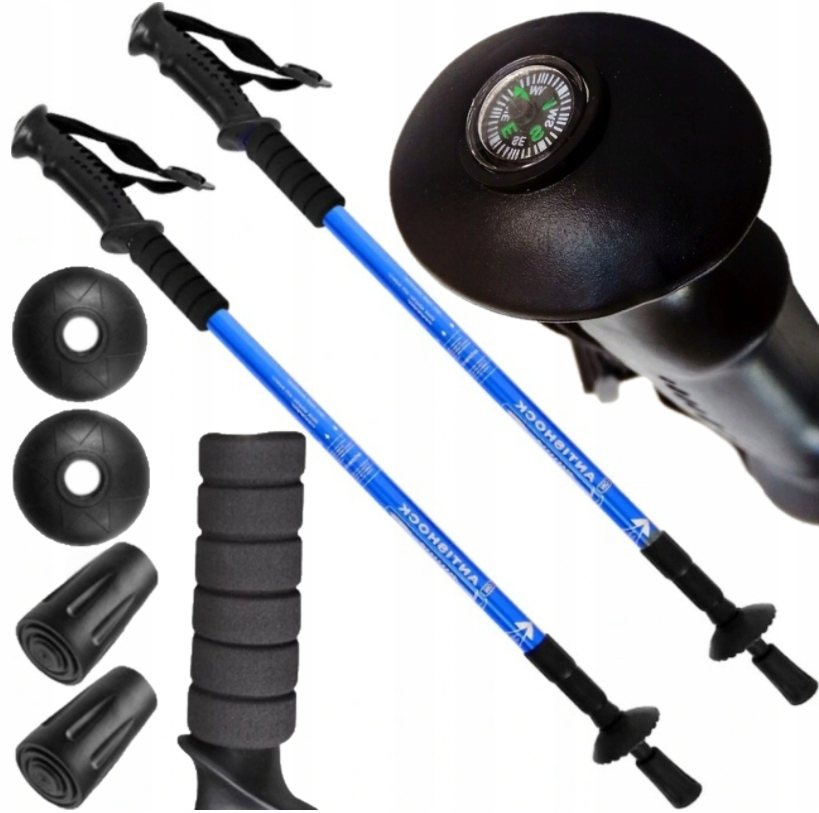 KIJKI DO NORDIC WALKING TREKKINGOWE + KOMPAS