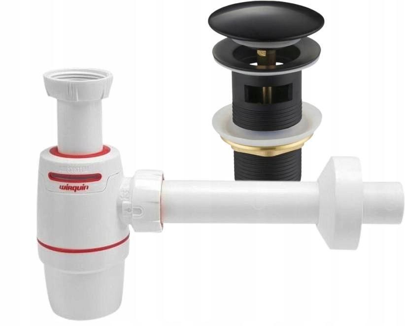 Sifon Pro Umyvadlo Wirquin Neo Air Zátka Klik Klak Černá S Přepadem