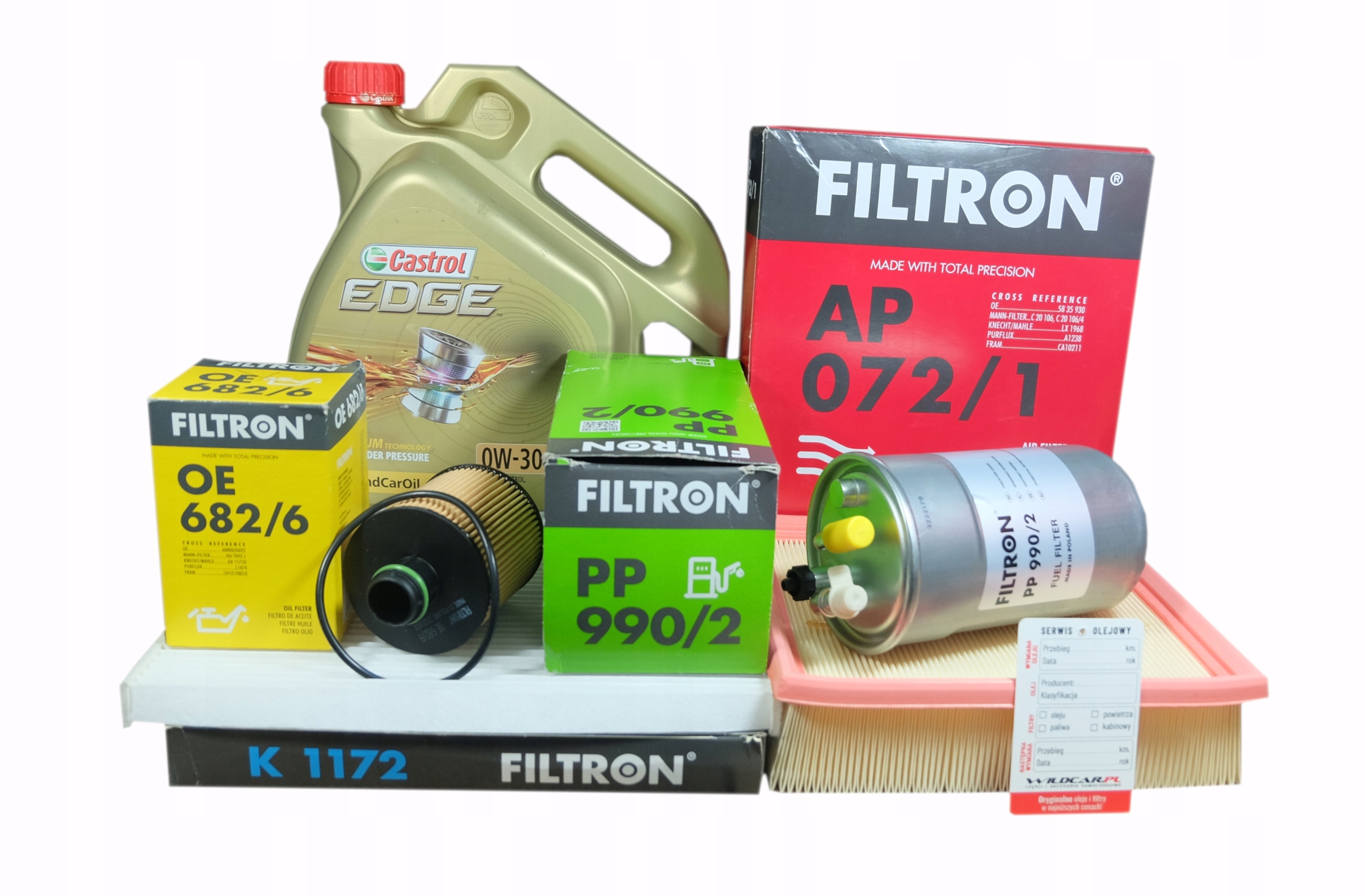 4 x filter olej 0W30 Castrol Edge Opel Corsa E 1.3 75 95 Cdti 14-