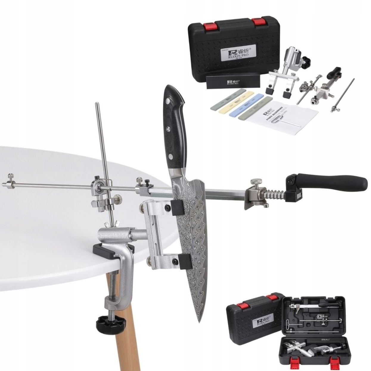 Profesjonalna Ostrzałka Noży Osełka Systemowa Ruixin Pro RX009 4 Kamienie