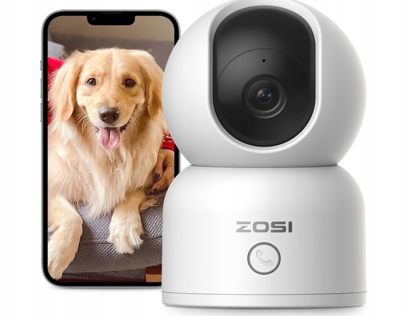 Zosi 2K Wlan monitorovací kamera do interiéru, WiFi 2,4/5 GHz