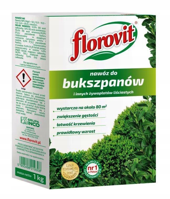

Nawóz Florovit do bukszpanów żywopłotów 1 kg