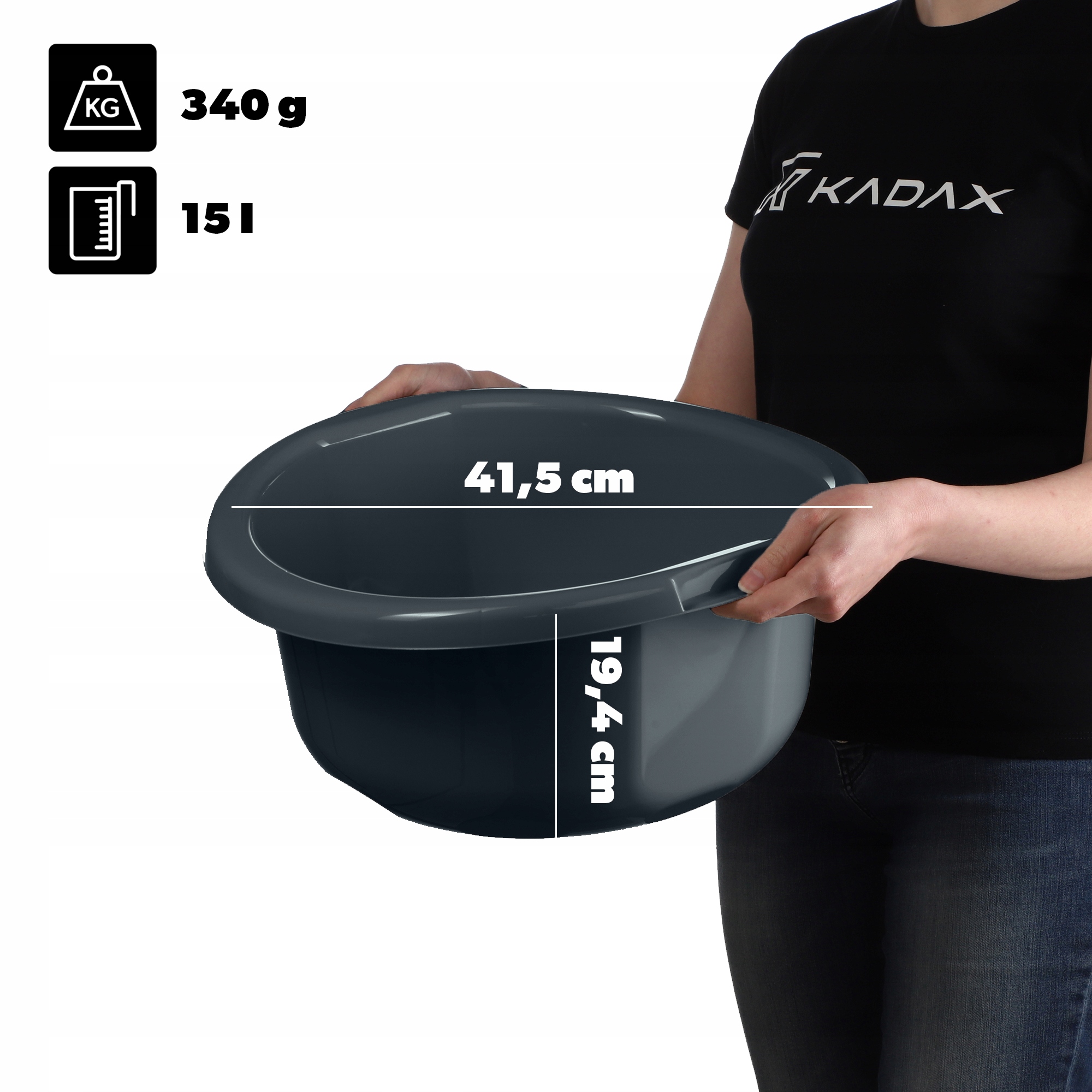 MISKA PLASTIKOWA OKRĄGŁA 15 L NA PRANIE MIEDNICA MISA Z UCHWYTAMI Kod producenta K9530