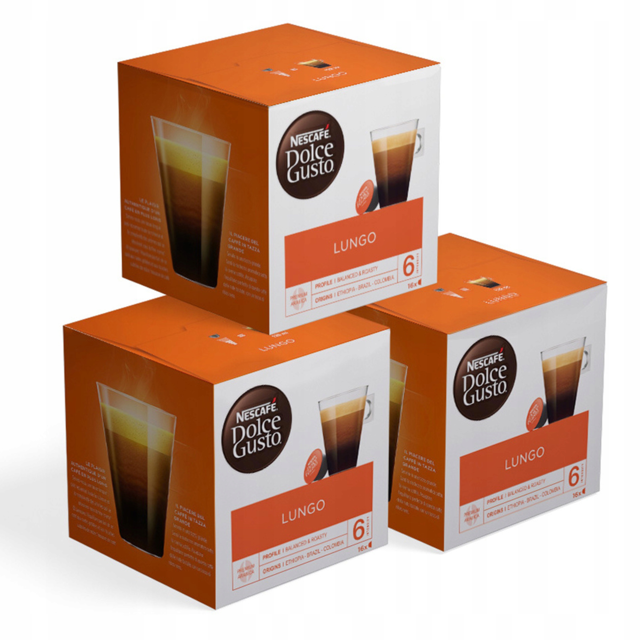 Levně Káva v kapslích Nescafe Dolce Gusto Lungo 3 x 16 ks