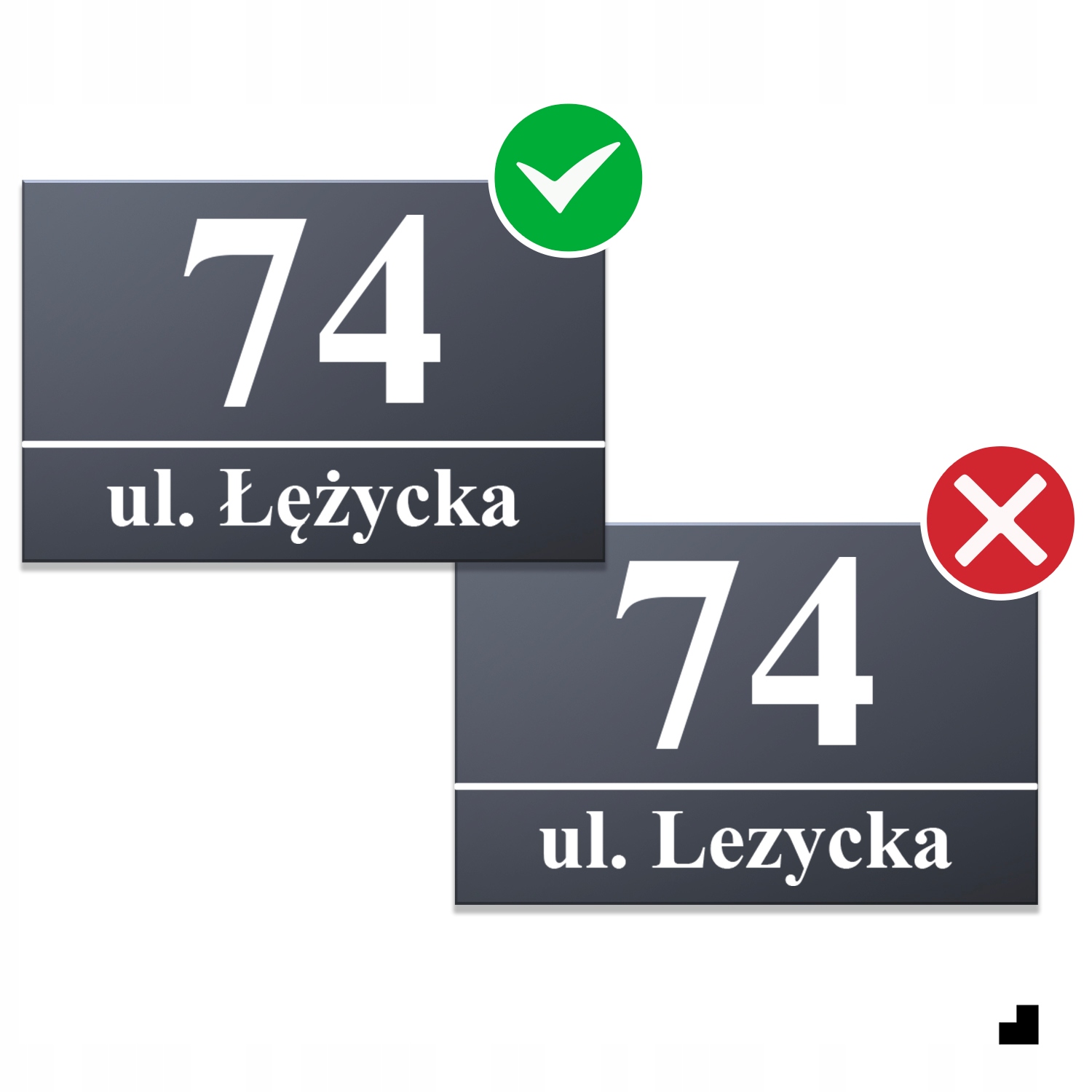 NUMER DOMU numer na dom TABLICZKA ADRESOWA Z NUMEREM DOMU antracyt + KOŁKI Szerokość produktu 32 cm
