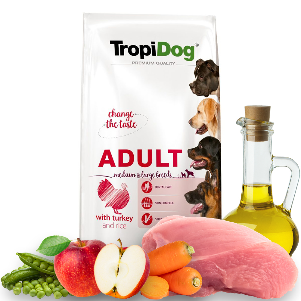 Tropidog Turkey 12kg Adult Medium Large Breeds z indykiem