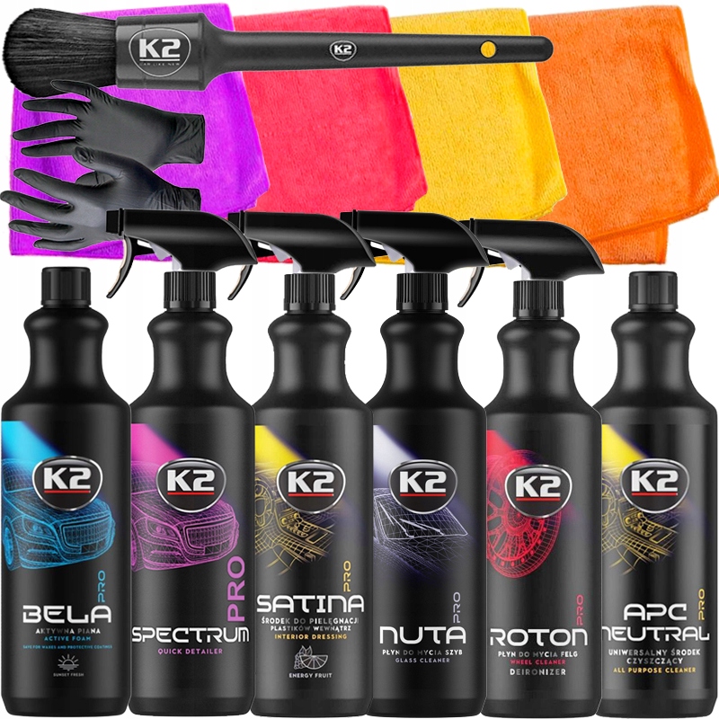 K2 Pro Zestaw Kosmetyków Detalingowy Do Pielęgnacji Mycia Czyszczenia Auta