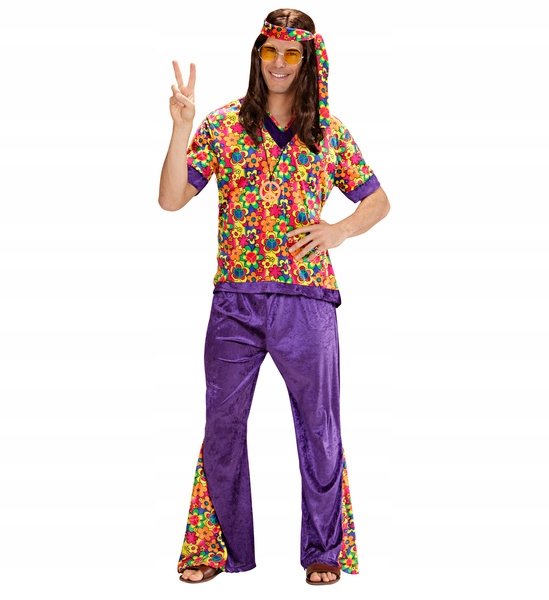 Kostým Hipis Woodstock Děti Květiny S