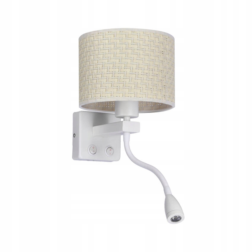 Polo Lampa Nástenná Biela 1X40W E27+2W Led Abažúr