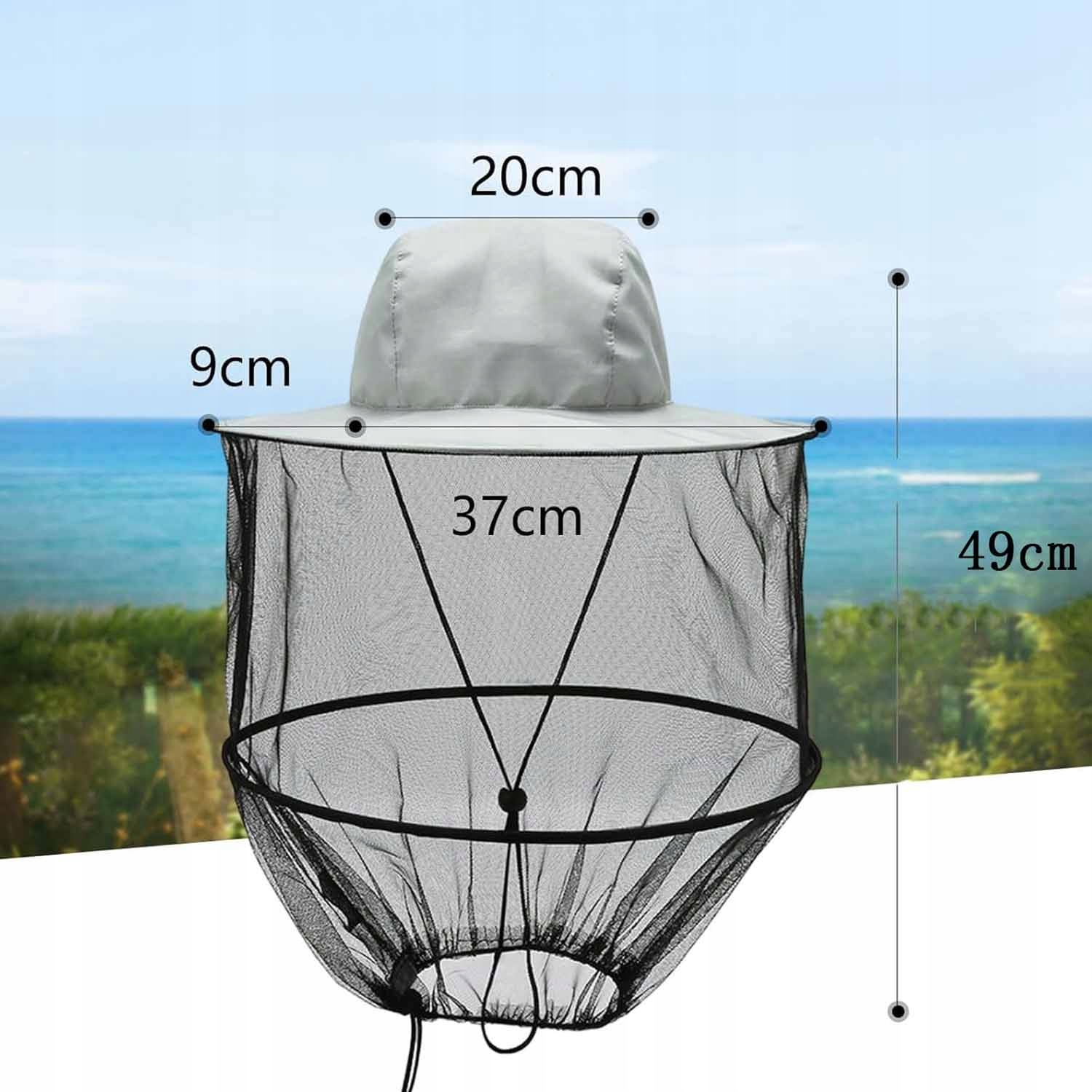 KAPELUSZ RYBAKA PARASOLKA OCHRONA PRZED SŁOŃCEM I ŚRODEK ODSTRASZAJĄ KOMARY Materiał dominujący poliester