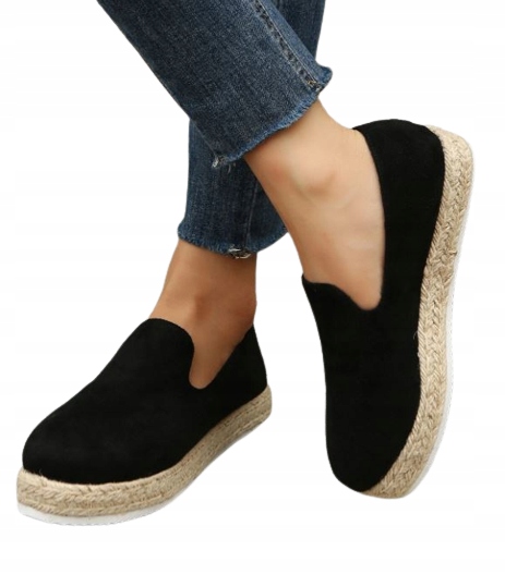 SHEIN ESPADRYLE DAMSKIE CZARNE WSUWANE NISKIE 41 ŁBH