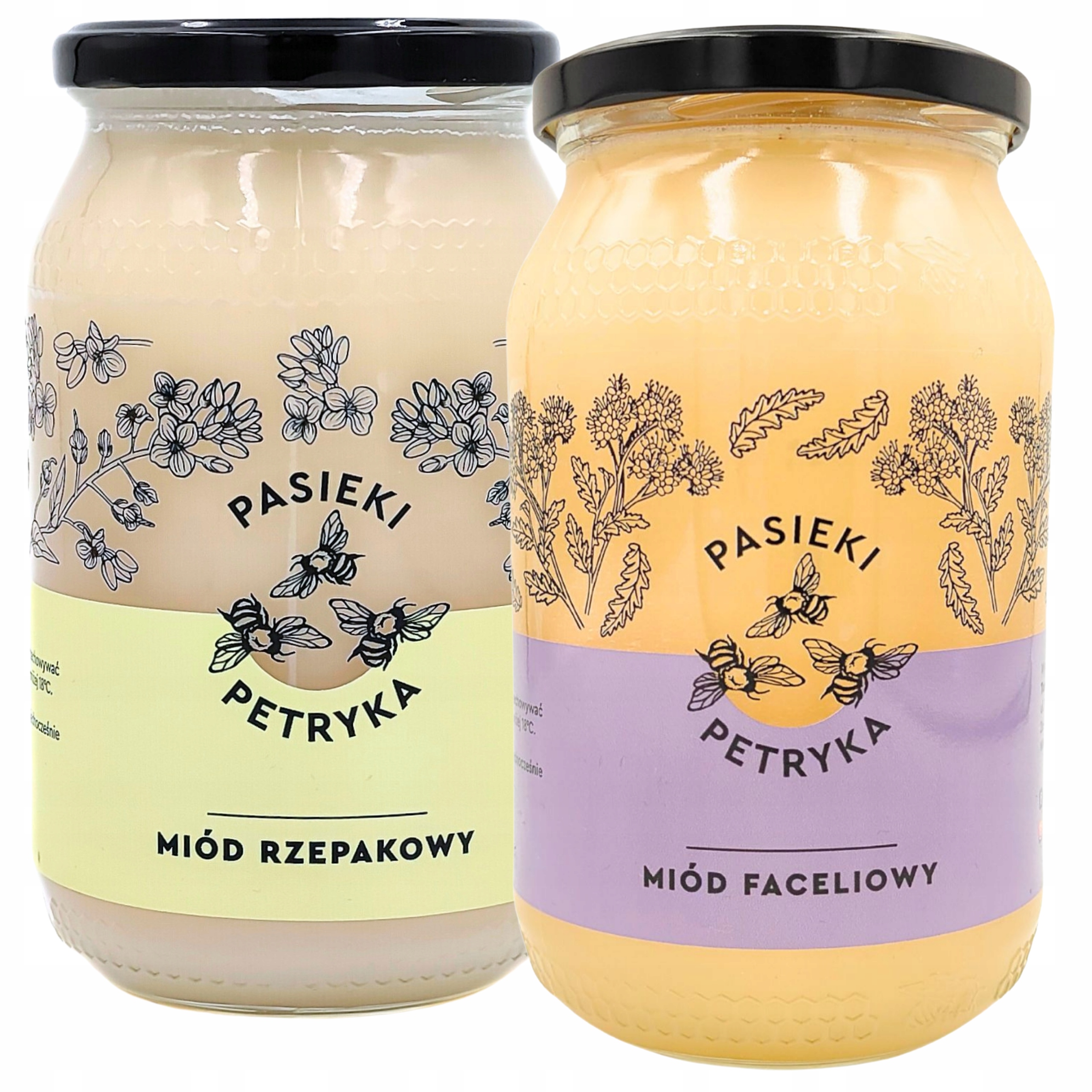 Miód faceliowy rzepakowy 1,2 kg duże słoiki Pasieki Petryka