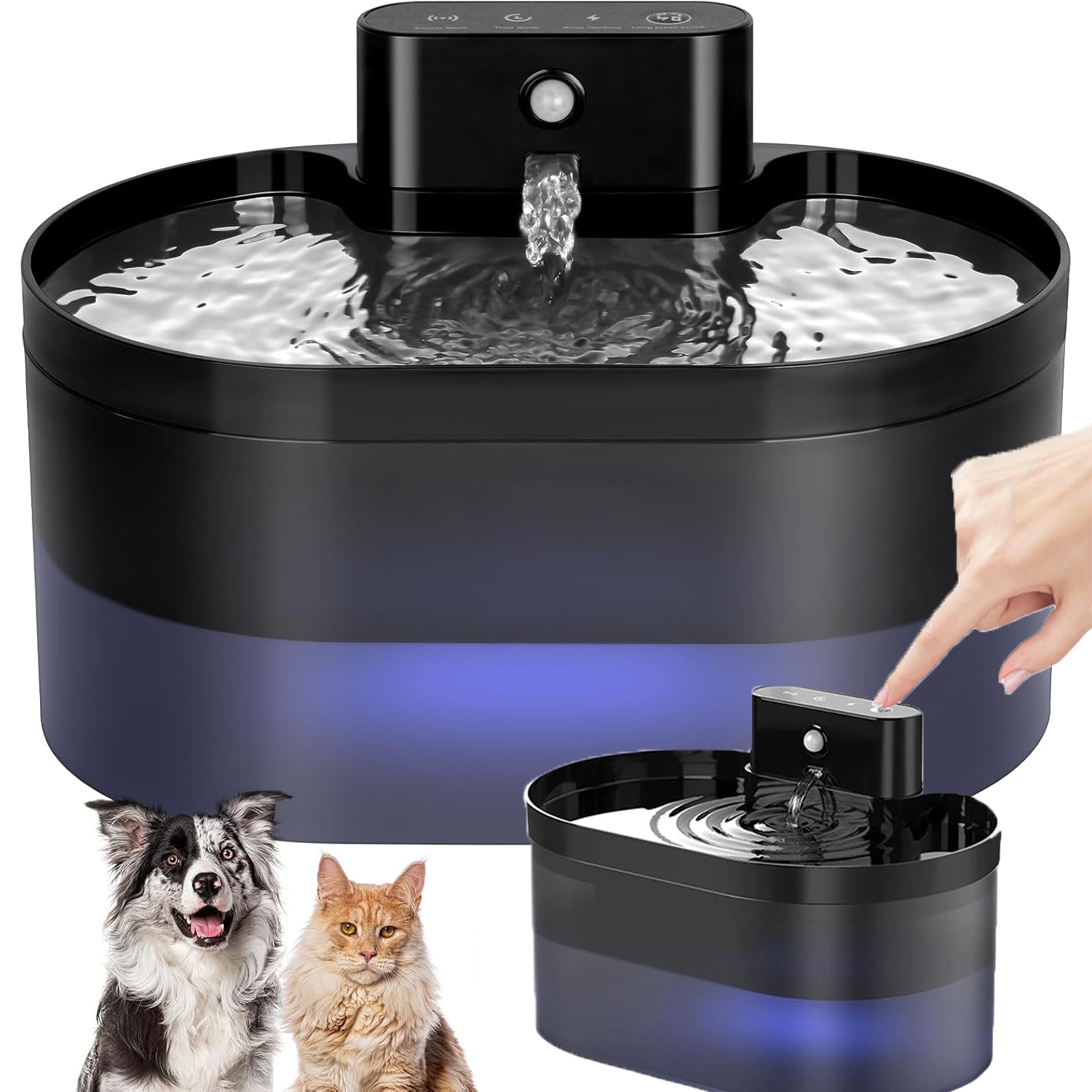 Levně Automatické Krmítko Pro Kočky Psa Fontána Tiché Krmítko Miska 2.2L