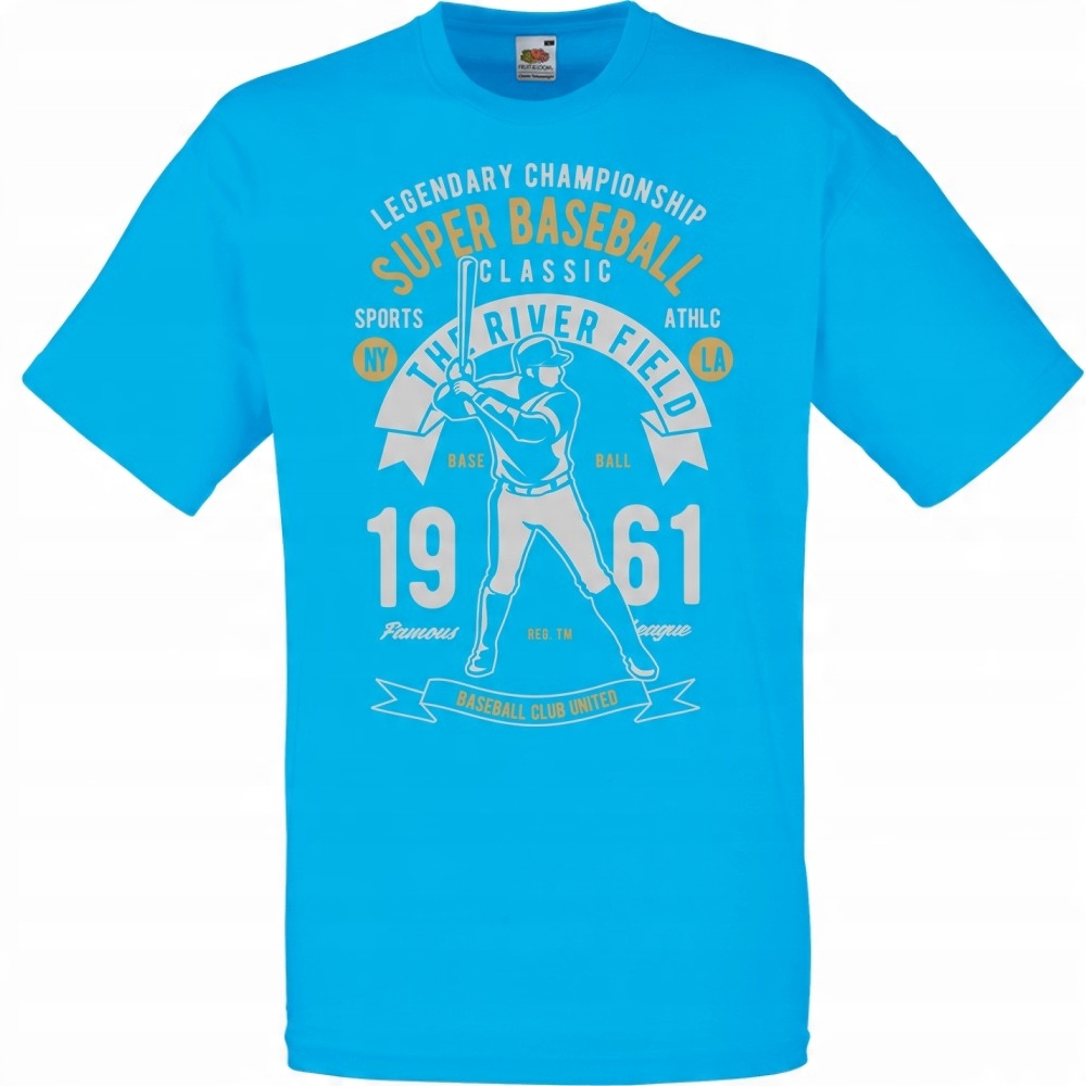 

Koszulka baseball kij baseballowy S lazurowa