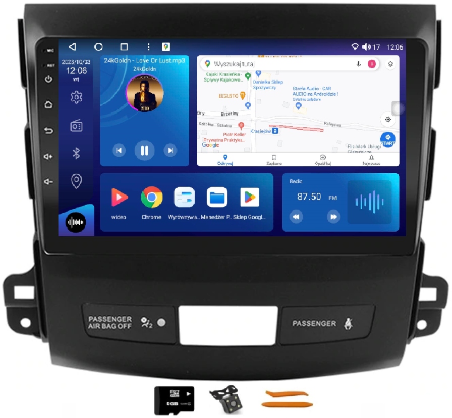 Rádio Android Gps Qled 2K Carplay Citroen C-crosser 1 Peugeot 4007 07-13