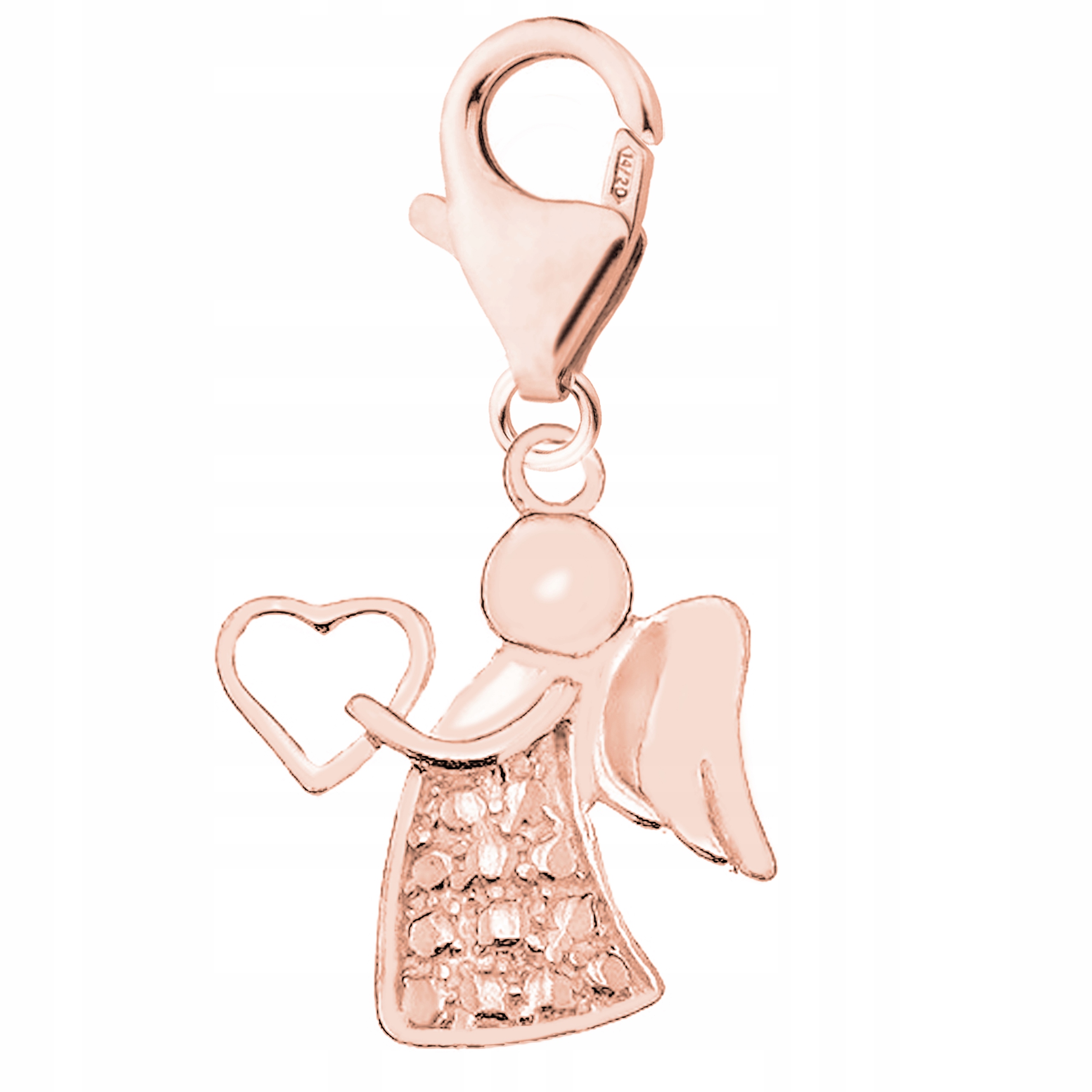 Přívěsek Anděl Srdce růžové zlato stříbro 925