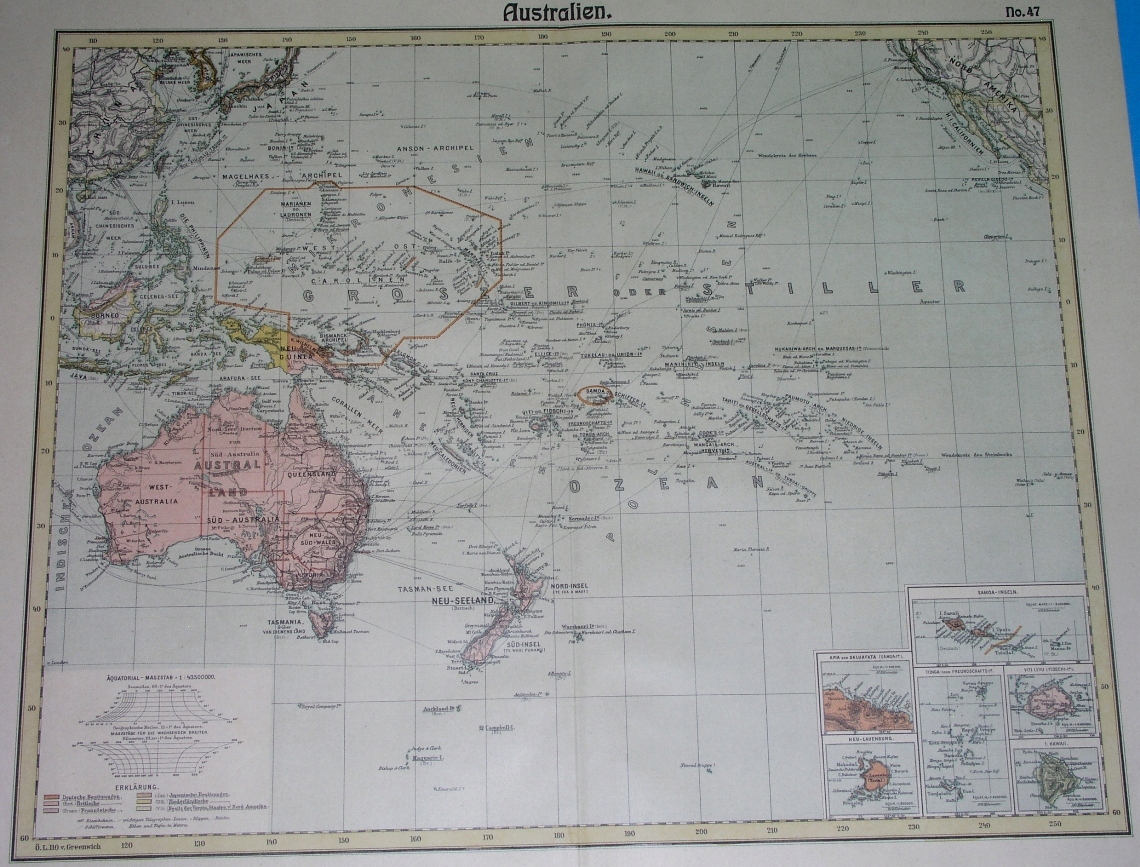 1900 oryginał MAPA AUSTRALIA TASMANIA OCEANIA NOWA ZELANDIA TONGA SAMOA