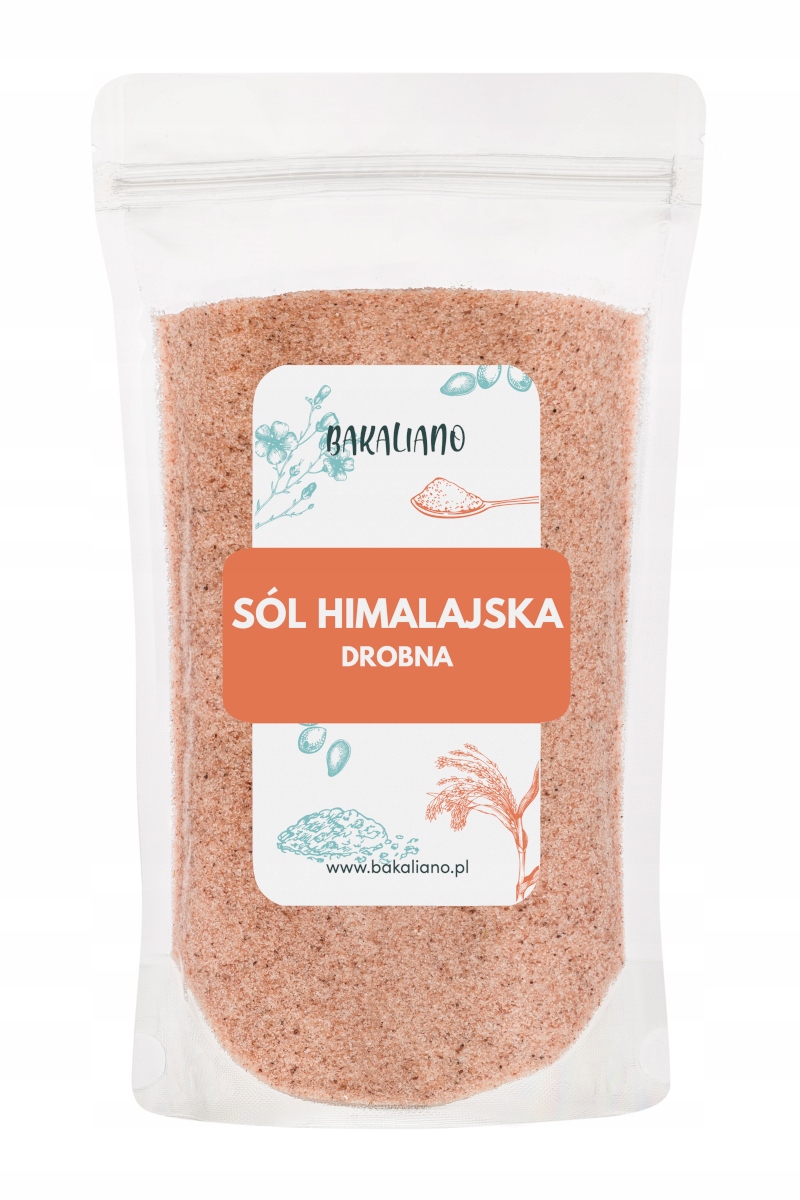 SÓL HIMALAJSKA DROBNA 1kg RÓŻOWA NAJWYŻSZA JAKOŚĆ Marka Bakaliano