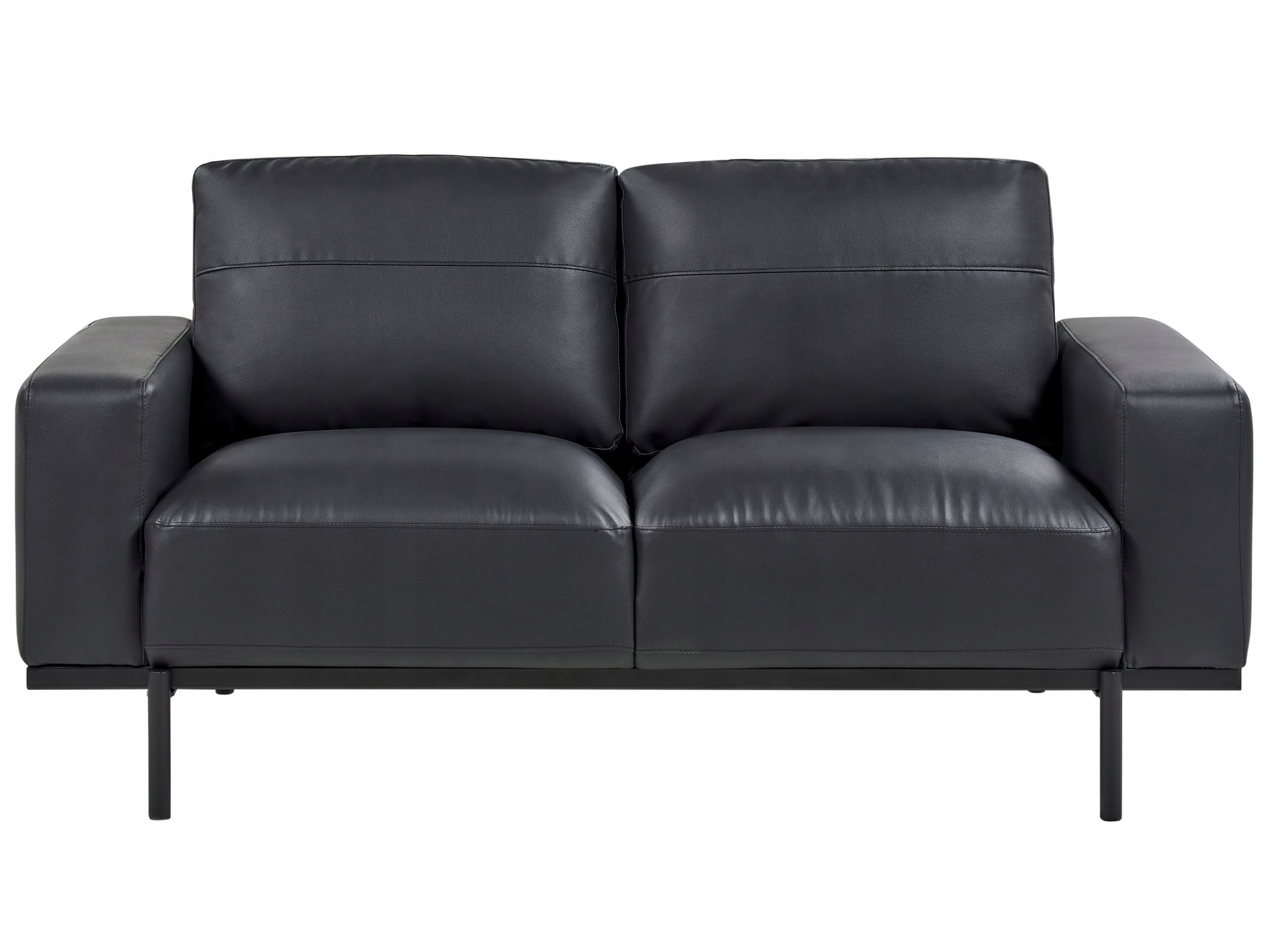 Sofa kanapa dwuosobowa ekoskóra czarna