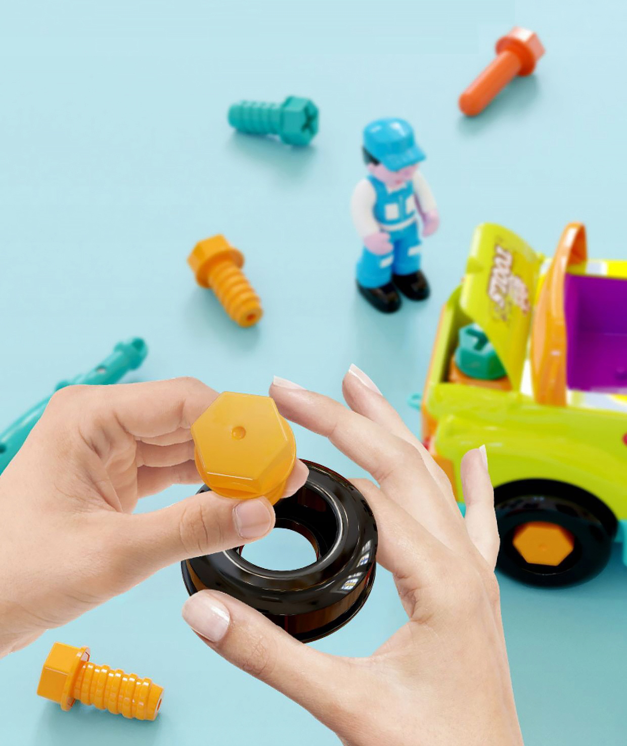 Auto do skręcania rozkręcania mały mechanik jeździ gra interaktywny Model brak