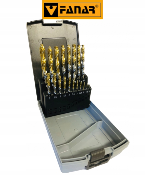 

zestaw wierteł do metalu Inox TiN Hsse 1-10 19cz