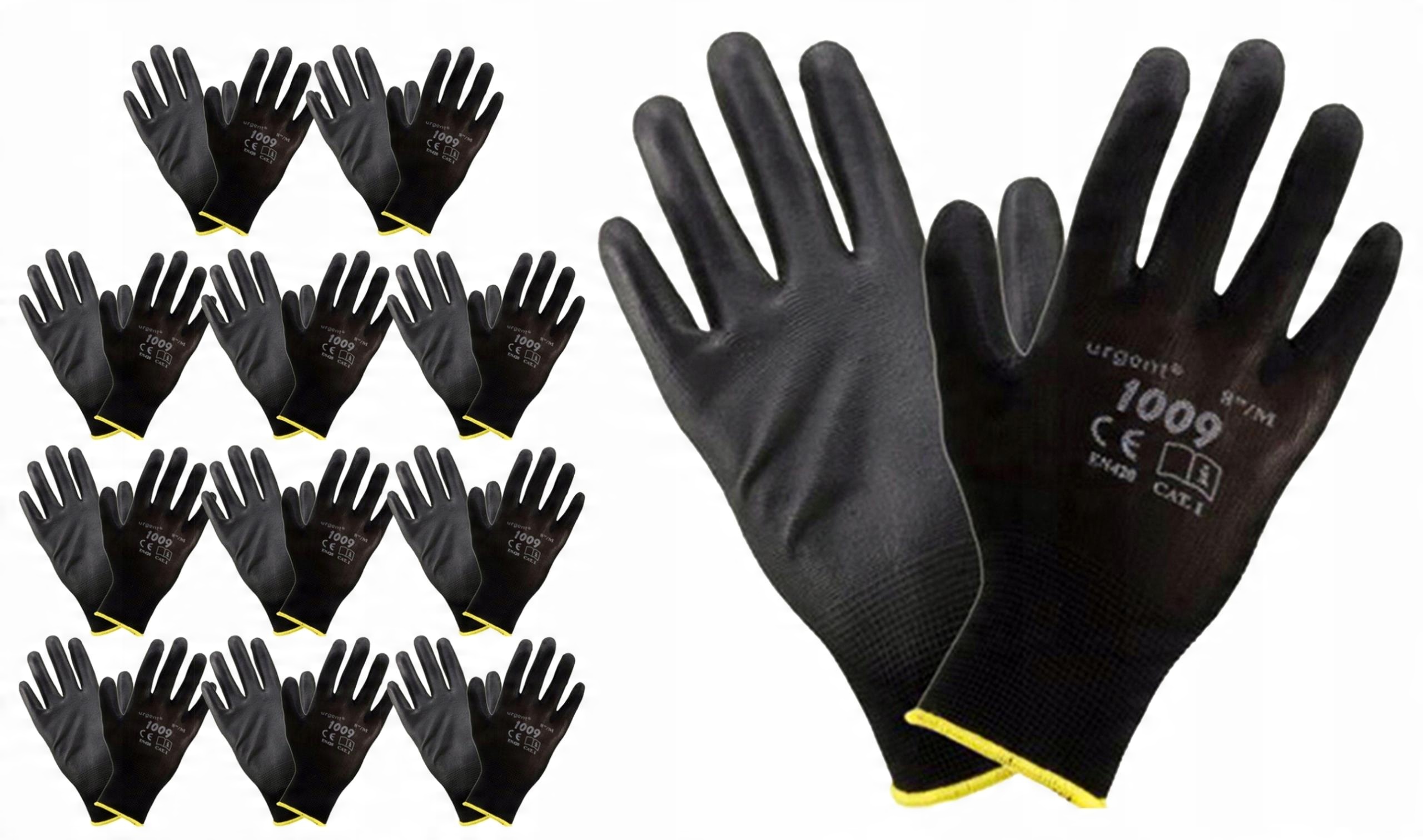 

12x Rękawice Robocze Poliuretan Nylon 10