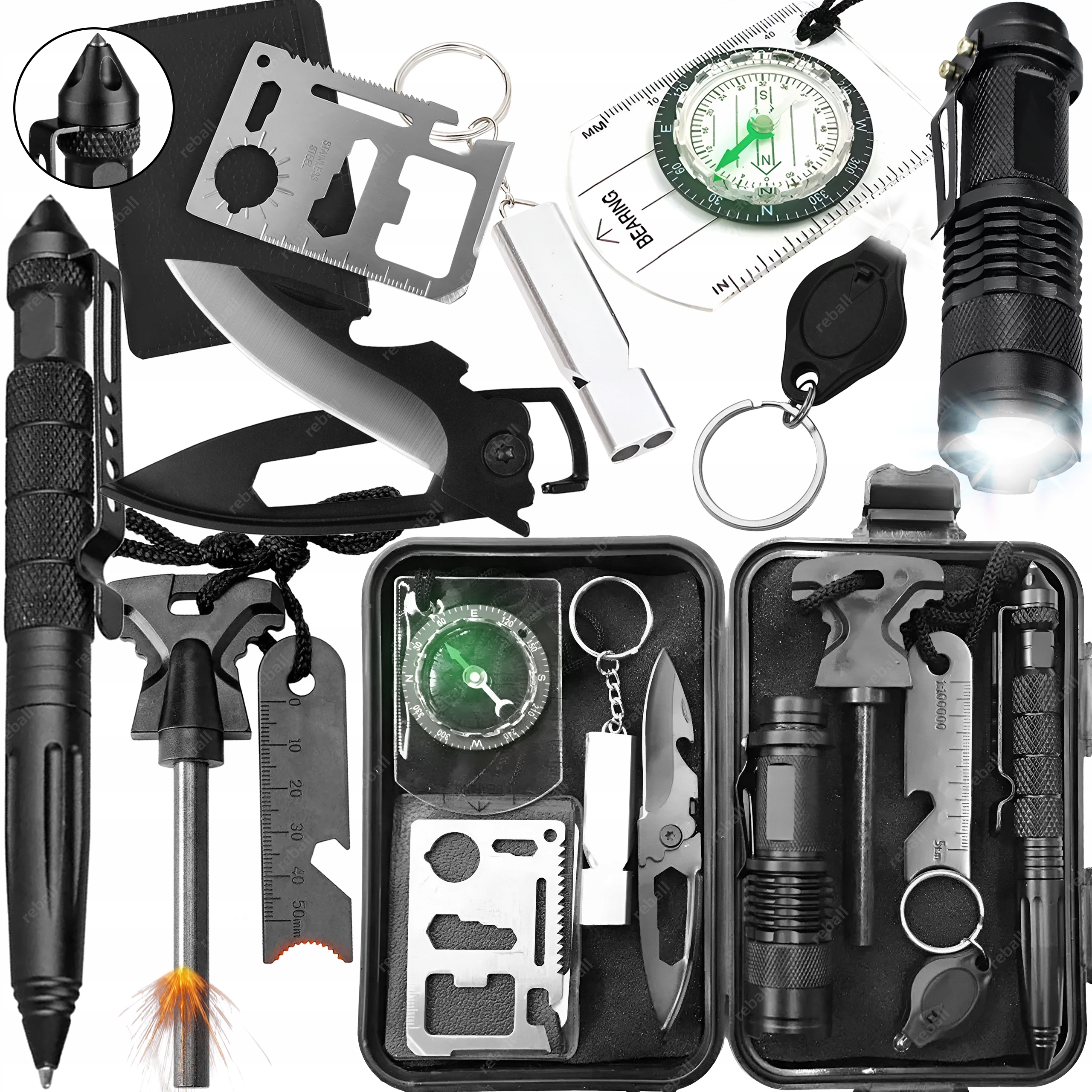 XXL Wojskowy Survivalowy Zestaw Przeżycia Przetrwania Kit Narzędzi RT0278